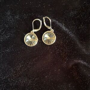 Elegant Silver Crystal Drop Earrings
